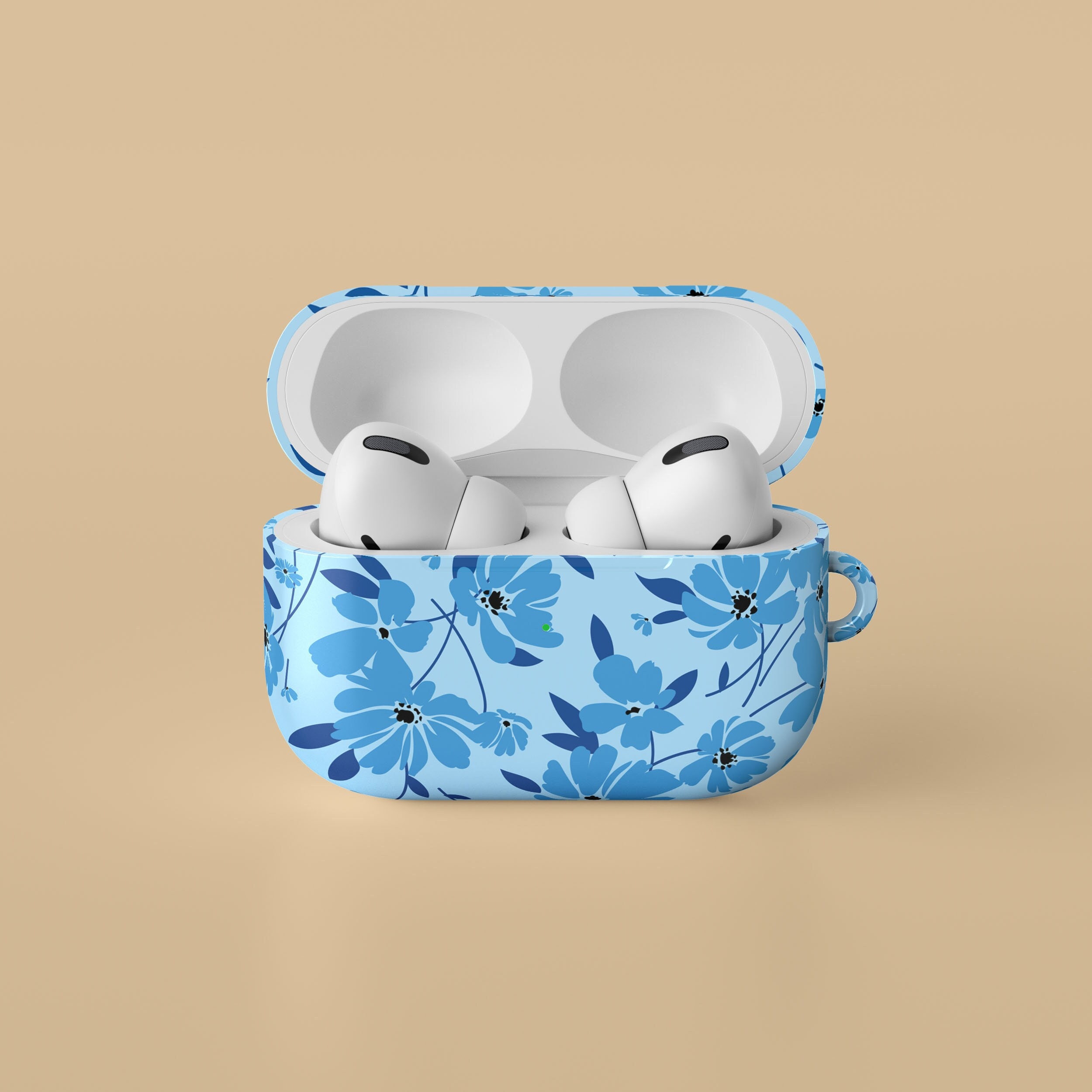 Blue Floral Cute Luxury Designer Airpods 1 2 Pro Case With 