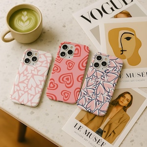 Heart Aesthetic Cute Trendy Love Tough Phone Case iPhone 16 16e 15 14 13 12 Mini Pro Max Samsung Galaxy S25 S24 S23 S22 fe ultra pixel 9 8
