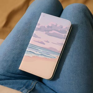 Beach Ocean Nature Sky Clouds Wallet Phone Case | Faux Leather Phone Case Samsung Galaxy S25 S24 S23 Plus Ultra iPhone 16 15 14 13 Pro