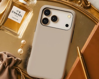 Pastel Beige Minimalist Aesthetic Phone Case iPhone 17 Air 17e 16 16e 15 14 13 12 Pro Max Samsung Galaxy S26 S25 S24 S23 fe ultra pixel 10