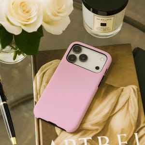 Custodia rigida per telefono con estetica minimalista rosa per Samsung Galaxy S26 S25 S24 S23 fe Plus Ultra iPhone 17 17e 16 16e 15 14 13 Pro Pixel 10 9a