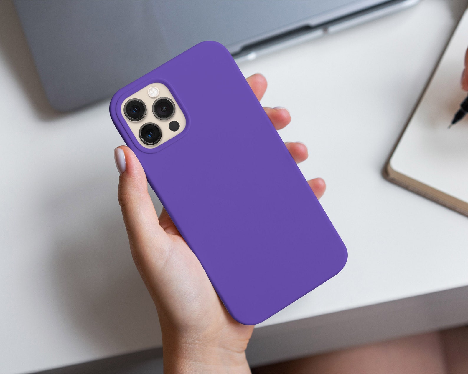 Purple Matte Minimalist Aesthetic Phone Case for Samsung | Etsy