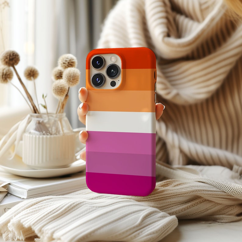 Lesbian Phone Case | Subtle Lesbian Pride Merch Gifts & Accessories | Queer owned Shops | Lesbian Girlfriend Gift | Lesbian Pride Flag image 1