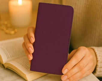 Deep Pink Aesthetic Trendy Wallet Phone Case, Vegan Leather Card Holder Case iPhone 17 16 15 14 13 Pro Samsung Galaxy S26 S25 S24 Plus Ultra