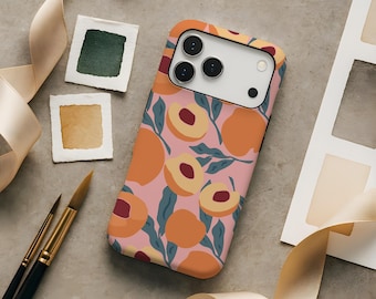 Orange Cute Tropical Fruit Preppy Phone Case iPhone 17 Air 17e 16 16e 15 14 13 12 Pro Max Samsung Galaxy S26 S25 S24 S23 fe ultra pixel 10