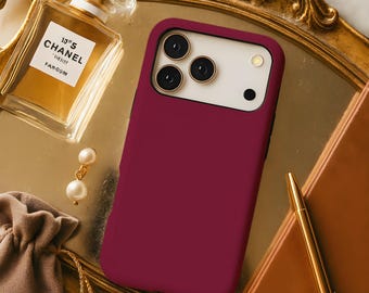 Maroon Red Minimalist Aesthetic Phone Case iPhone 18 17 Air 17e 16 16e 15 14 Pro Max Pixel 11 10 Samsung Galaxy S26 S25 S24 S23 fe ultra