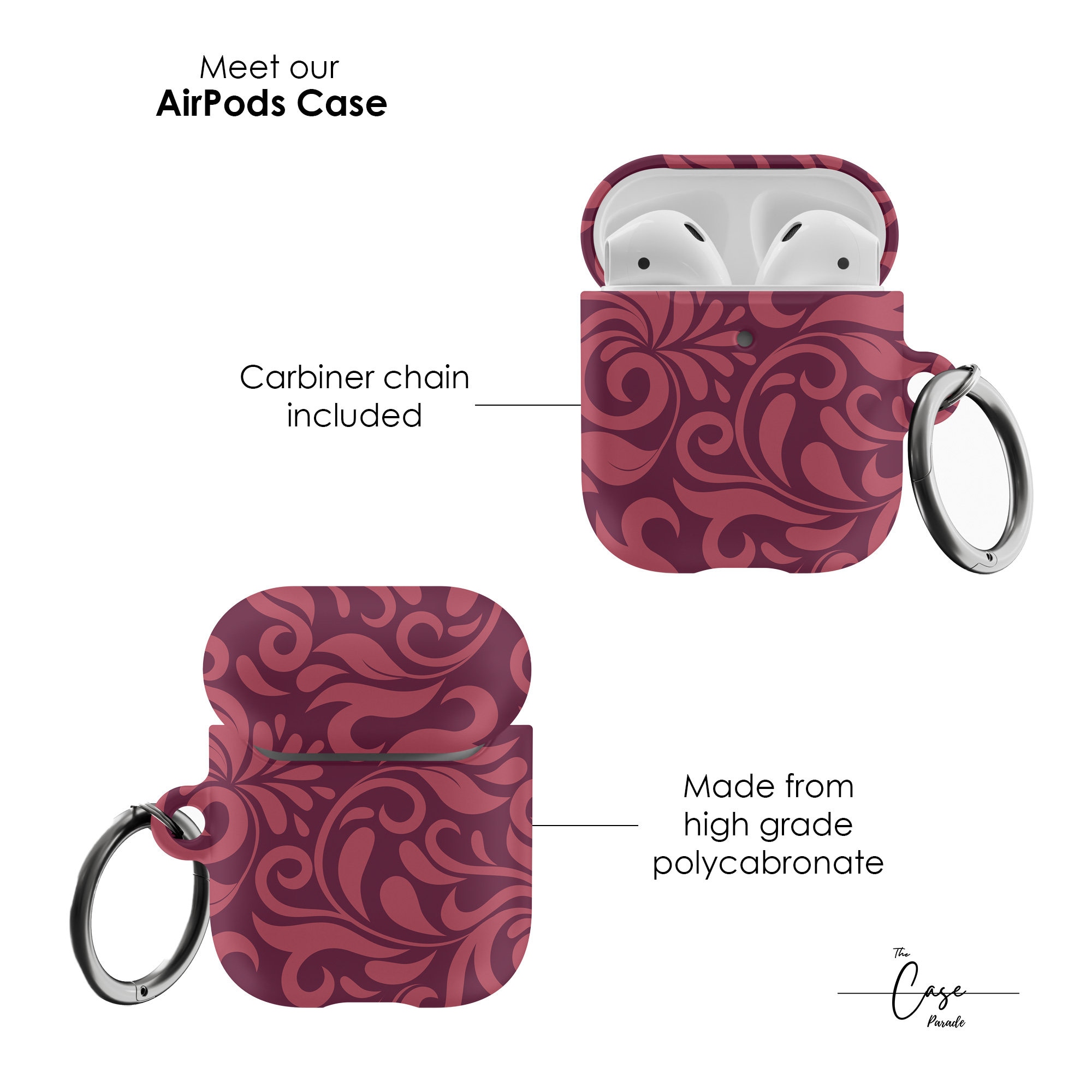 Unique Floral Pom Pom Keychain Airpod Case 1 and 2 version Kawaii Cute –
