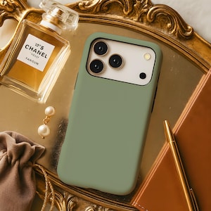 Sage Green Minimalist Aesthetic Phone Case Google pixel 10 9 9a 8 Pro iPhone 17 17e 16 16e 15 14 13 Samsung Galaxy S26 S25 S24 Plus Ultra