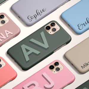 Gepersonaliseerde aangepaste eerste monogram naam telefoonhoesje Google pixel 9 8 7 Pro iPhone 16 16e 15 14 13 Samsung Galaxy S25 S24 S23 S22 Plus Ultra