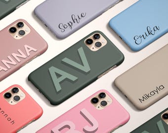 Personalized Custom Initial Monogram Name Phone Case Samsung Galaxy S26 S25 S24 S23 fe Plus Ultra iPhone 17 17e 16 16e 15 14 Pro Pixel 10 9a