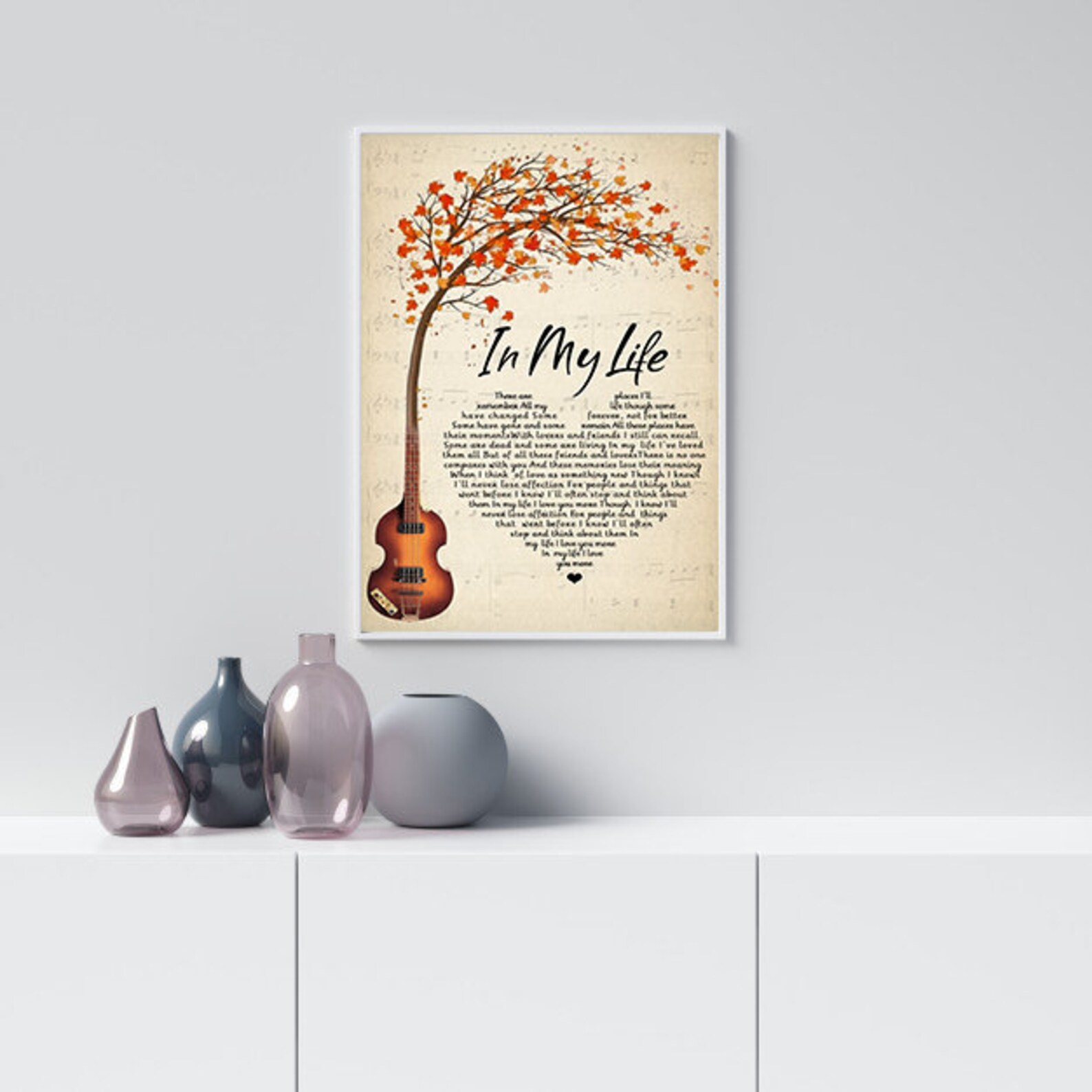 The Beatles In My Life Lyrics Poster Lyric Wall Decor The Etsy