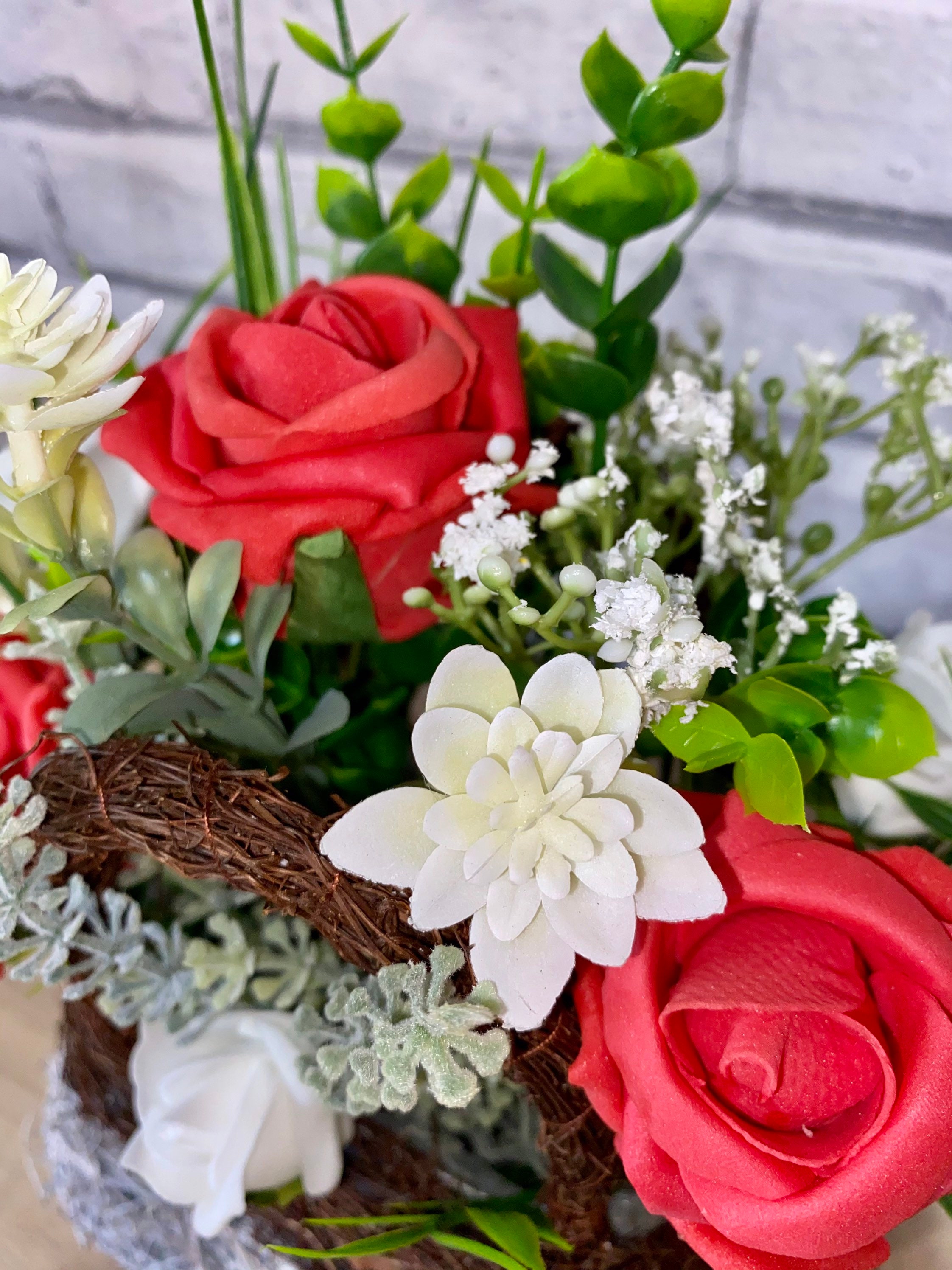 Artificial Rose Flower Arrangement In a Handbag. Ideal Gift Etsy