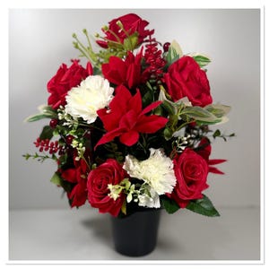 Handmade Artificial Christmas Cemetery Flowers: Memorial Flowers, Grave Pots