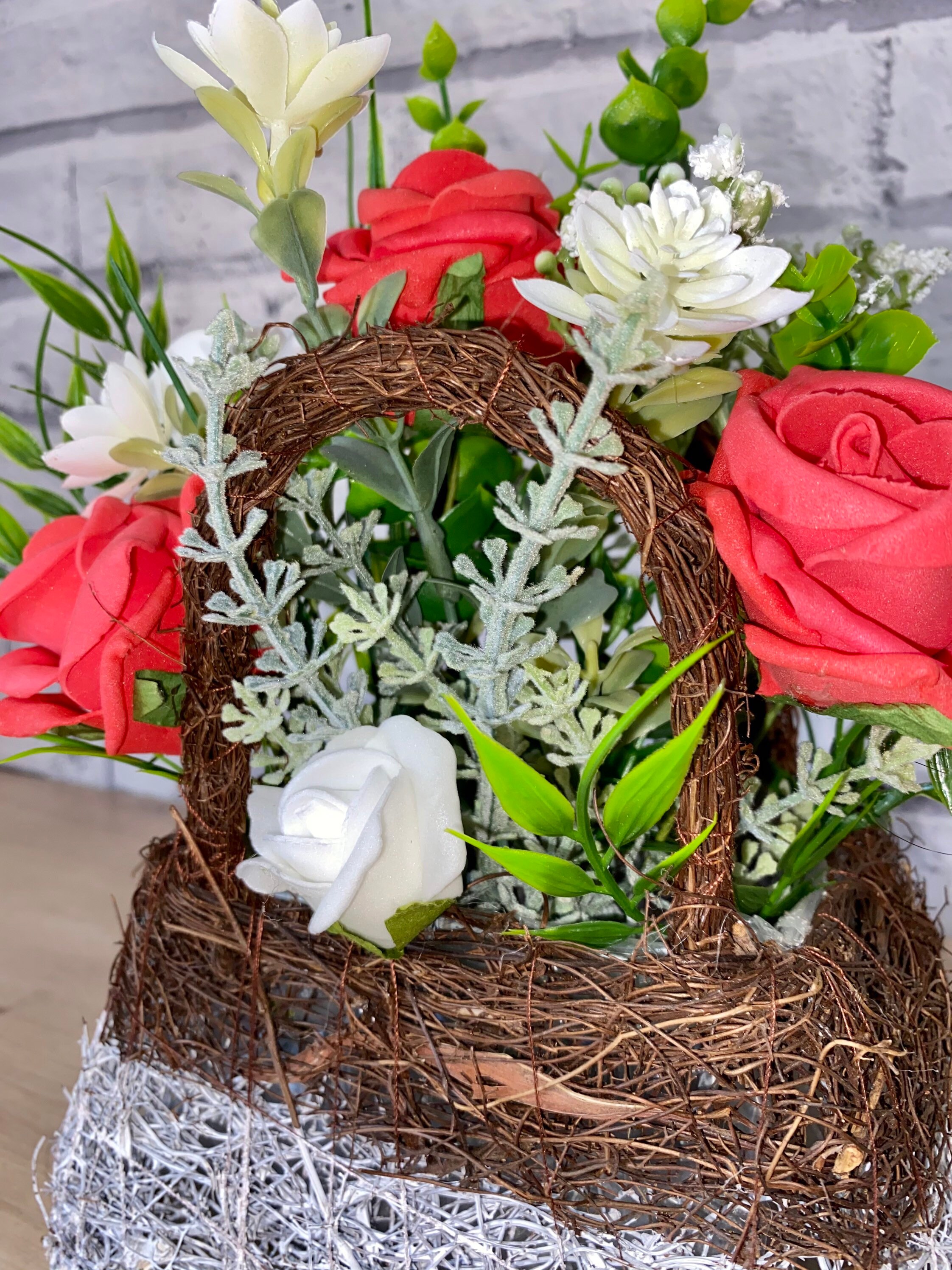 Artificial Rose Flower Arrangement In a Handbag. Ideal Gift Etsy