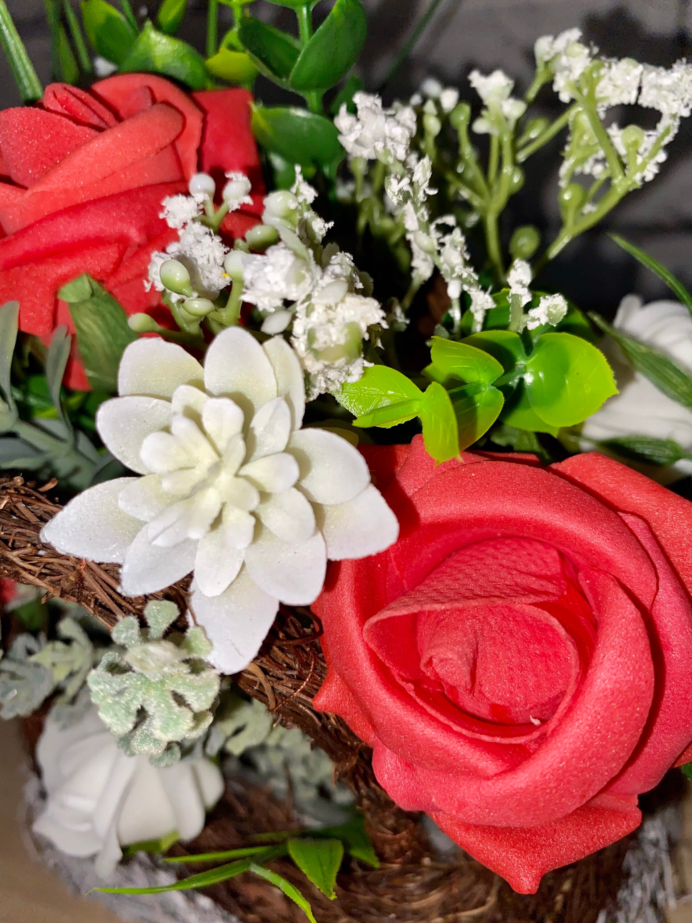 Artificial Rose Flower Arrangement In a Handbag. Ideal Gift Etsy