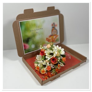 LetterBox Gifts, Letter Box Mini Artificial Bouquets, Artificial Flower Arrangements, Gifts, Gift Boxed, Free Personalisation.