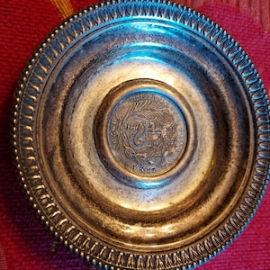 1930&#39;s  Camusso Sterling Silver Pin Tray with Peruvian 1/2 Sol Coin in The Center