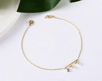 Dainty Silver Bracelet - Dainty Gold Silver Bracelet - Gold Plated Bracelet