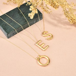 Personalized Gold Necklace Initial Sterling Silver Necklace Letter Necklace image 1
