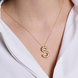 Personalized Gold Necklace Initial Sterling Silver Necklace Letter Necklace image 6
