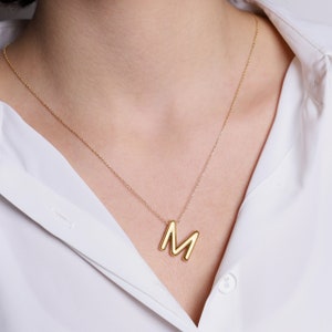 Personalized Gold Necklace Initial Sterling Silver Necklace Letter Necklace image 7