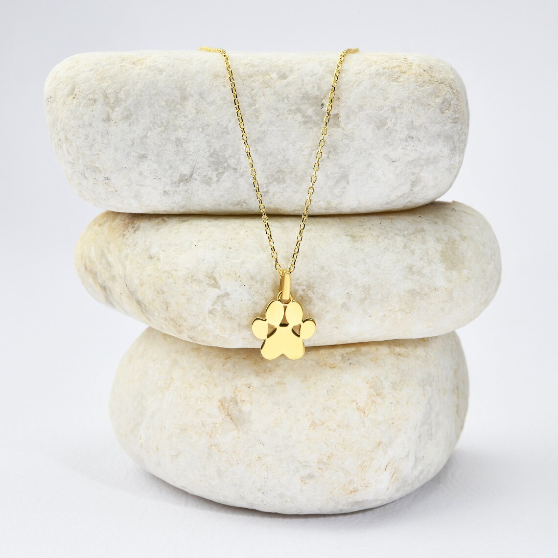 Paw Print Necklace Dog Paw Print Necklace Tiny Pawprint Etsy