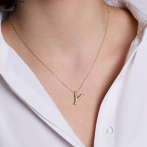 Personalized Gold Necklace Initial Sterling Silver Necklace Letter Necklace image 8