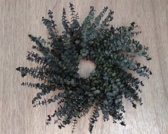 Dried Wreath, Frosted Green Eucalyptus Wreath, Indoor Decor Wreath