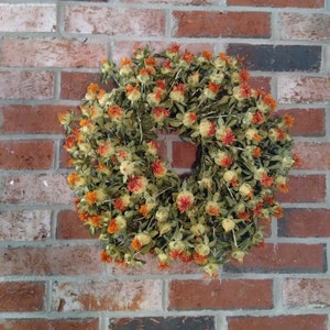 Dried Wreath, Orange Decor, Home Decor, Natural Dried Flowers