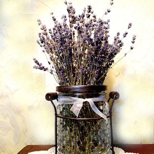 White small mason jar for tiered tray with lavender