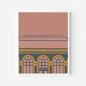 Biltmore Conservatory, Architectural Illustration, Art Print, Wall Art, Biltmore House, Travel Print, Minimalist, Architect