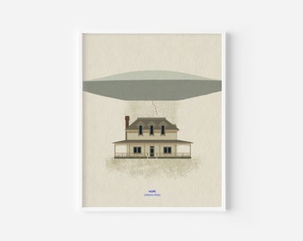 Jordan Peele&#39;s Nope Illustration: Spooky Film Art Print