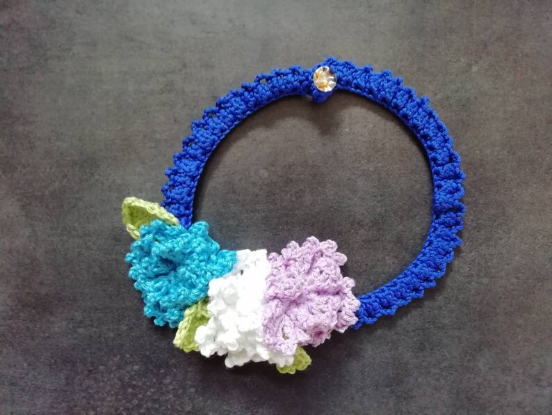 Necklace flowers crochet handmade crochet summer spring inspired