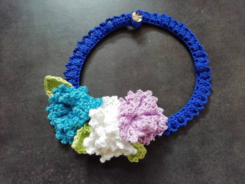 Necklace flowers crochet handmade crochet summer spring inspired
