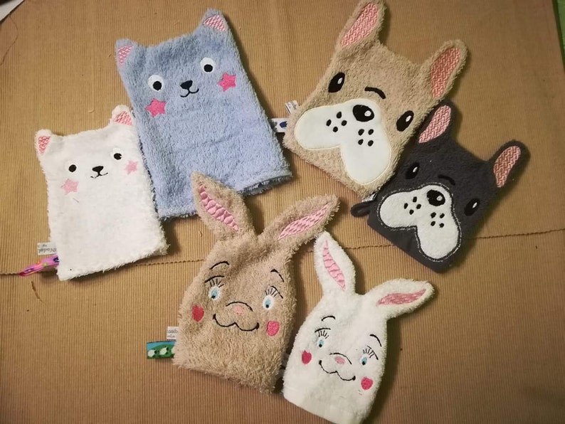 ITH Waschis Waschlappen 5 Motive 16x23 13x18 Hund Bulldogge Etsy