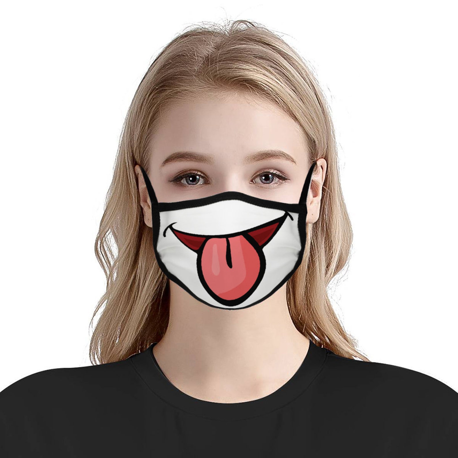 Protective Washable Reusable Soft Tongue Out Face Mask Etsy Canada