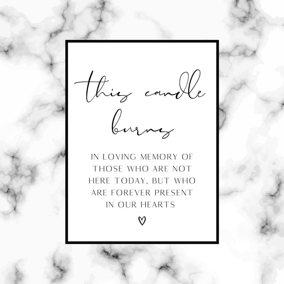 This Candle Burns In Loving Memory WEDDING SIGN PRINTABLE Etsy