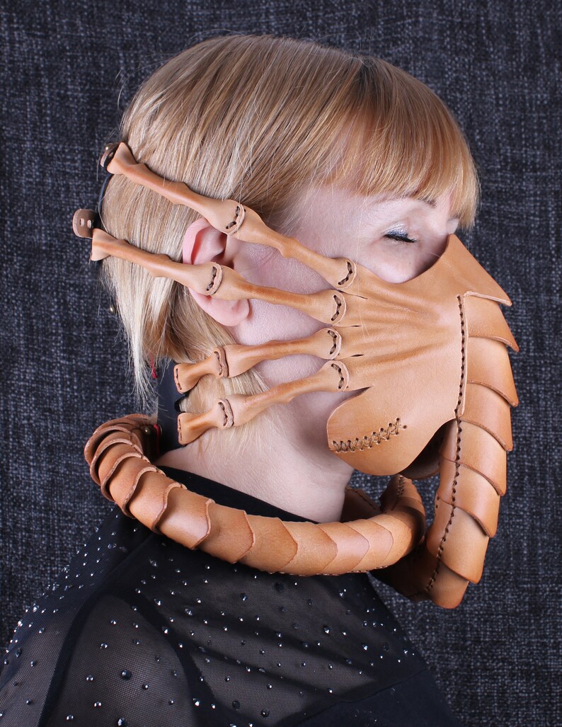 Alien FaceHugger Mask Face Hugger Halloween mask Leather Etsy