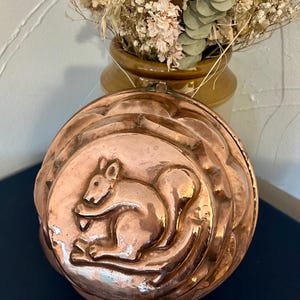 Vintage French Copper Squirrel Animal Jelly Mould