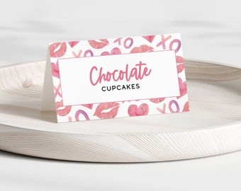 ガレンタイン パーティー フード ビュッフェ カード、編集可能な