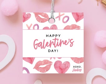 Galentine's Party Favor Tag, Editable Template, Galentine Thank You Tag, Friends Valentine Party, Galentine Party Decor,  PP112