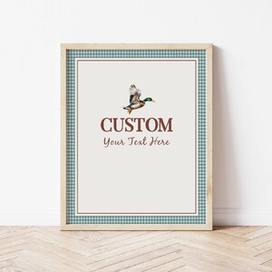 One Lucky Duck Custom Birthday Sign, Editable Template, Duck Hunting Poster 8 x 10, Duck Themed Party, Lucky Duck Party Decor,  PP113