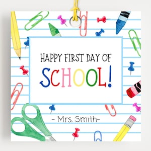 First Day of School Favor Tag, Template, Back To School Tag, Student Favor Tag, Teacher Gift Tag, Welcome Back to School,  PP120