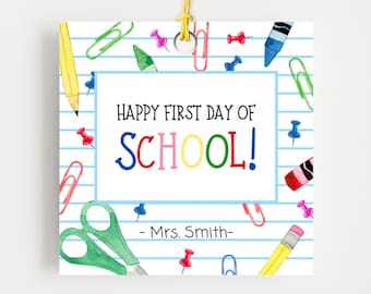 First Day of School Favor Tag, Template, Back To School Tag, Student Favor Tag, Teacher Gift Tag, Welcome Back to School,  PP120