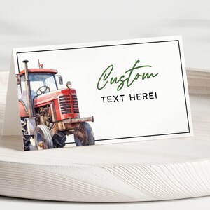 Red Tractor Food Table Tent Template, Farm Themed Birthday Food Tent Cards, Barn Themed Birthday Food Labels, PP108
