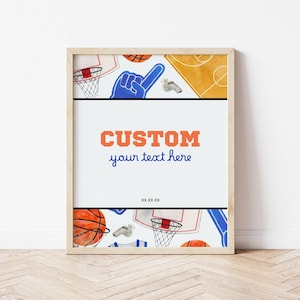 Basketball Custom Sign, Editable Template, Basketball Birthday Sign, Basketball Birthday Decor, Editable Download Sign, Slam Dunk, PP123