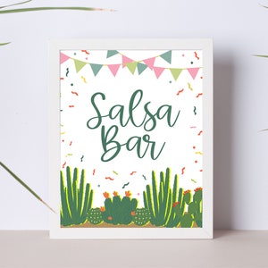 Fiesta Party Salsa Bar Sign - Bridal Shower - Baby Shower - Mexican ...