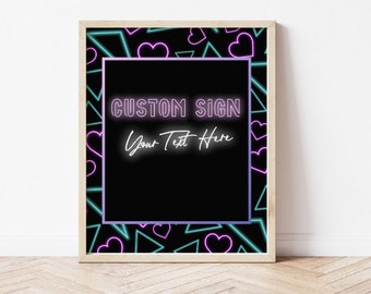 Glow In The Dark Birthday Party Editable Sign Template, Custom Birthday Party Sign, Neon Party Decor, Glow Party Sign, PP111