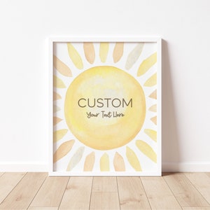 Here Comes The Son Baby Shower Custom Sign Template, Sun Themed Party Decor, Baby Boy Shower Sign, Here Comes The Sun Poster, 8 x 10,  PP114
