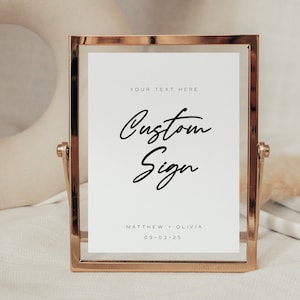 Modern Wedding Sign Template, 5x7, Editable Modern Wedding Sign - Bridal Shower sign - Engagement Poster - Minimalist